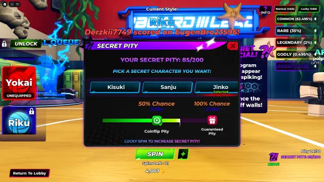 Base account with Sanju, Kijo, Jinko, Taichou, Riku, Kisuki. Skin on the account for 600 robux, Accounts