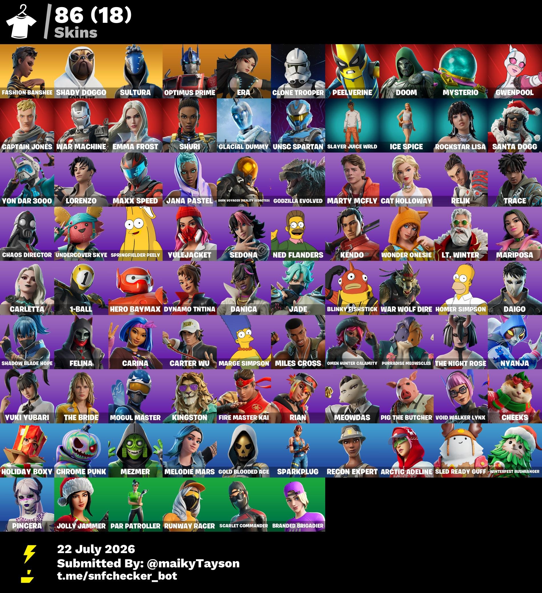 TOP BASIC ACCOUNT, Sale, skins 86
