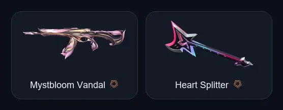 【 Heart Splitter 】【 Mystbloom Vandal 】【 Gaia's Vengeance Vandal 】【 Heartseeker Phantom 】, Продажа, Платина 1, Агентов: 16, Скинов: 15