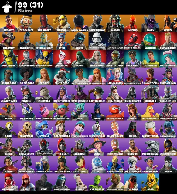 [PC/XBOX/PSN] 🎮 99 SKINS | 💚 MASTER CHIEF | 🔥 PRODIGY | ❤️ RED KNIGHT | 💰 250 V-BUCKS |, Sale, skins 99
