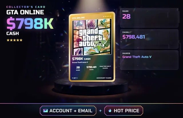 🏎️ ✦ $798K НАЛИЧНЫМИ • РАНГ 28 • GRAND THEFT AUTO V • ПОЛНЫЙ ДОСТУП + ПОЧТА, Продажа