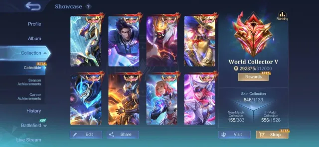 😈🙀SALE OF A FAT WORLD COLLECTOR WITH ❤️8 LEGENDS❤️ AND A BUNCH OF RARE EVENT ITEMS😈🙀, Sale, Rank: Mythical, Level: 73, Win rate: 55%, Heroes: 150, Skins: 656