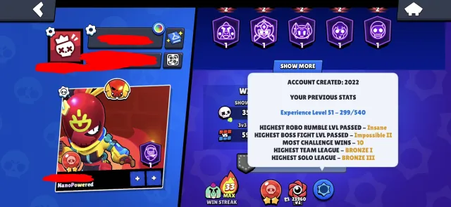 🏆80,000🏆⚔️35x11 POWER⚔️☃️SNOWMAN TICK☃️🎅SANTA STU🎅👹LEGENDARY LEAGUE👹🔄RELINK🔄, 80000 trophies, 106 brawlers