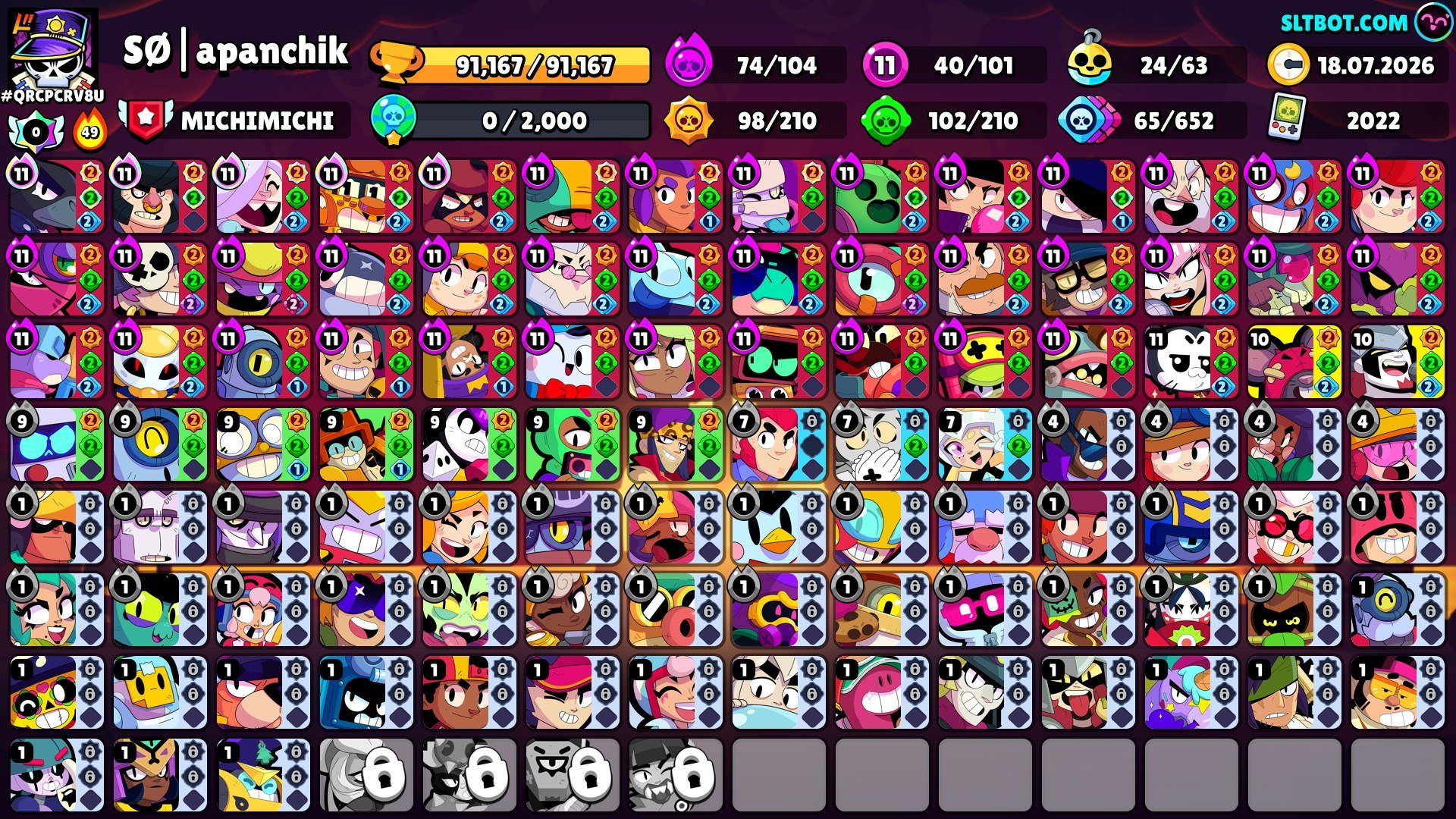 +account clash royale(11806 trophies) more detaled description, trophies 91167, brawlers 101, primes 68