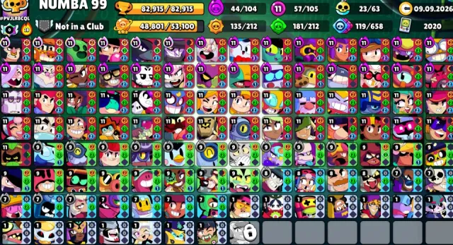 🔥82К✨105/106🔥1 35 РАНГ🌍57 11 СИЛ👑1 PRO PASS🛡️ОЛД ЛЕГЕНДАРНАЯ ЛИГА III Х5🐍ВОЛШЕБНИК БАЙРОН⚡АВТОВЫДАЧ, 82915 кубков, 105 бравлеров, 53 праймов