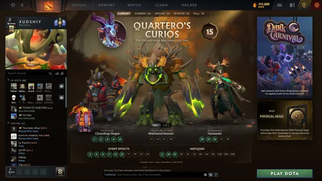 🫐 Main account divine with a bunch of skins and more 🫐, Sale, 4600 MMR, 10000 honesty, 12000 politeness, 1100 matches, 1100 hours
