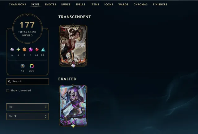 PERSONAL ACC⭐EMERALD 2⭐ARCANE FRUCTURED JINX⭐3 ULTIMATE⭐7 MYTHIC⭐11 LEGENDARY SKINS⭐177 SKINS, Sale, level 364, champions 157, skins 177, Emerald