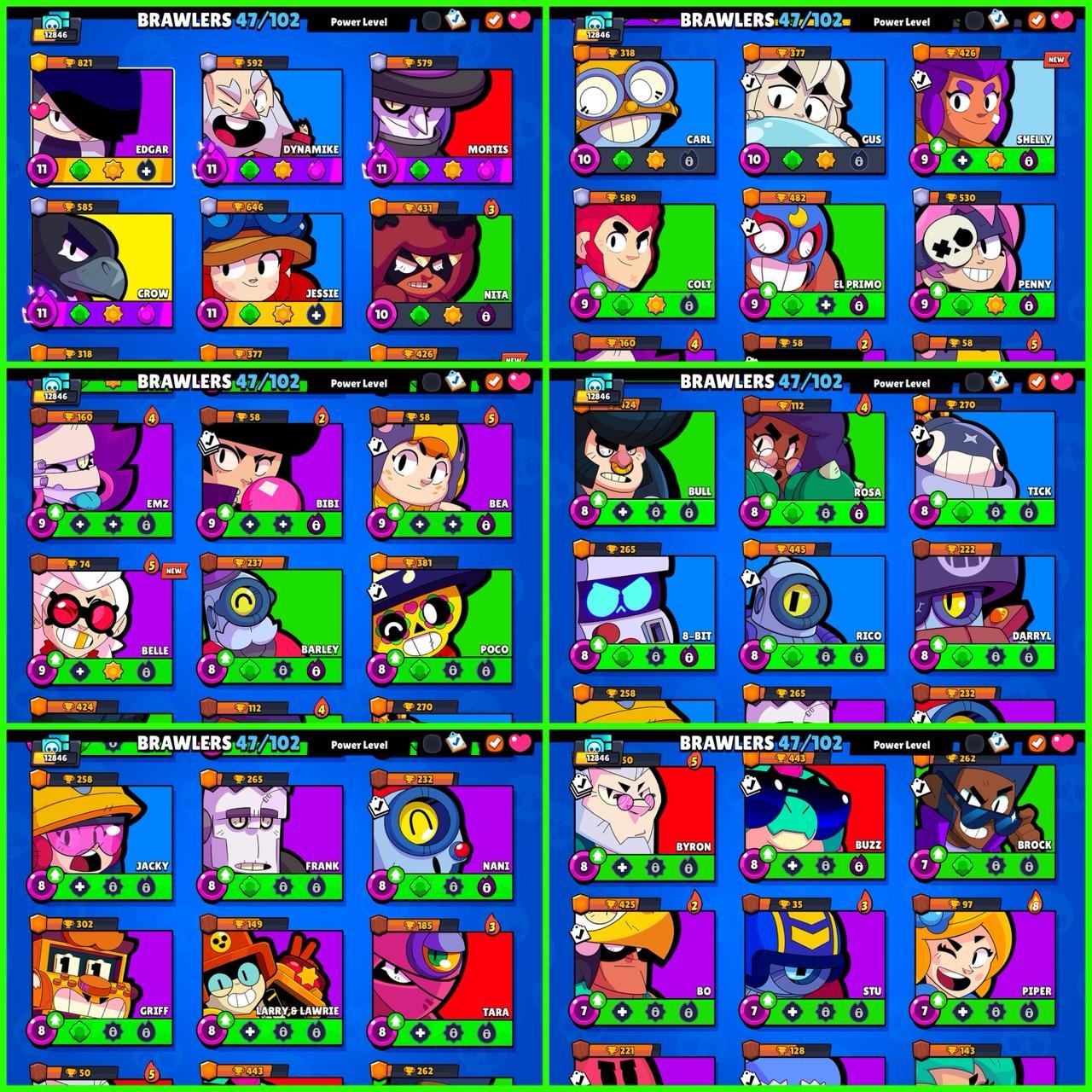 Brawl Stars + Clash Royale Combo► 10-Year-Old ID ► BS 5× Max Brawlers & 3× Hypercharged, trophies 13000, brawlers 47