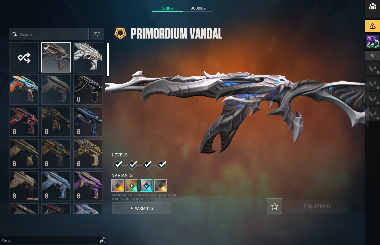 Personal account with Knives: Ion Karambit,Araxys Bio-Atomizers, Vandal: Primordium and other skins, Sale, Gold 3, Agents: 12, Skins: 26