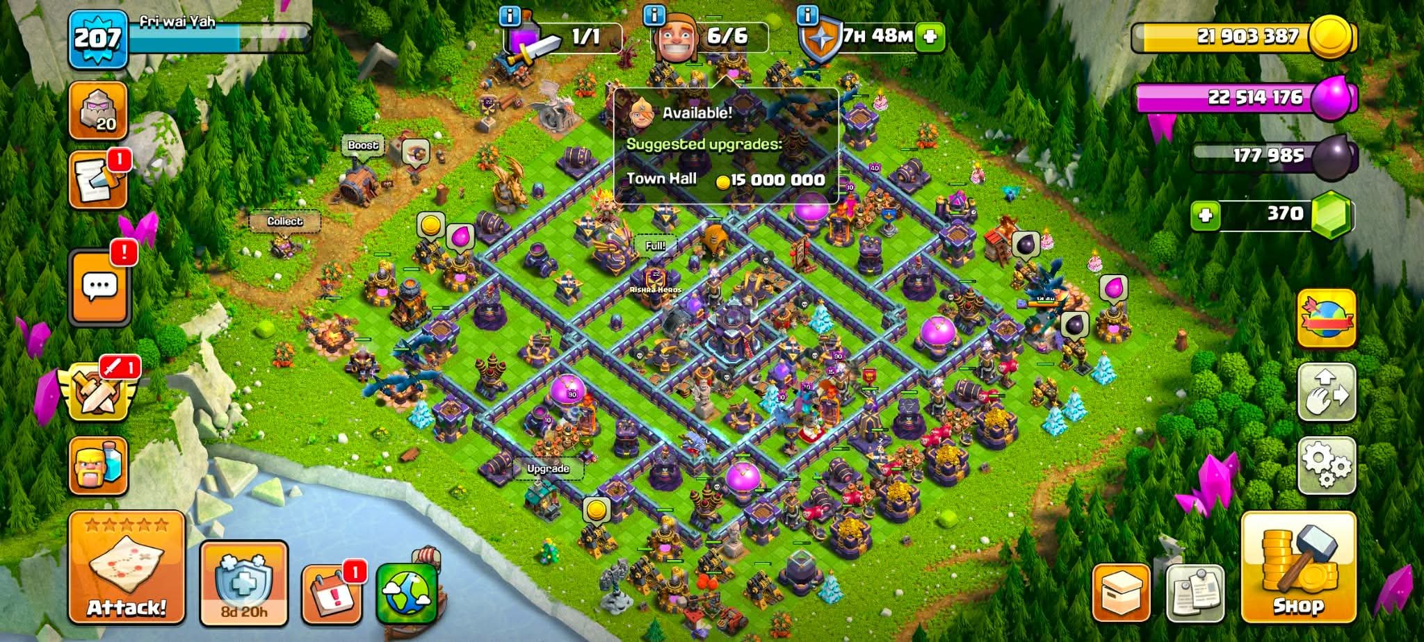 TH 15 Full Max | Nothing Left | Builder Left | 90-90-70-65-40-10 | 15x Epic Ma, 15 TH Main Village, 10 TH Builder