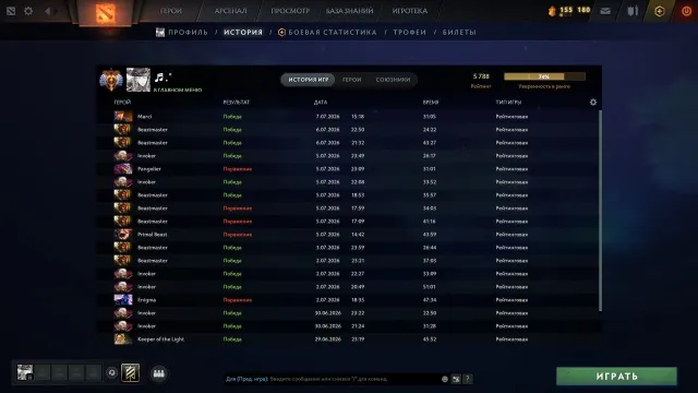 ARCANA FOR RAZOR, VOID, LINA, RARE UNAVAILABLE SETS, HIGH TIERS ON HEROES., Sale, 5620 MMR, 4500 Behavior score, 4500 вежливости, 4264 games, 5100 hours