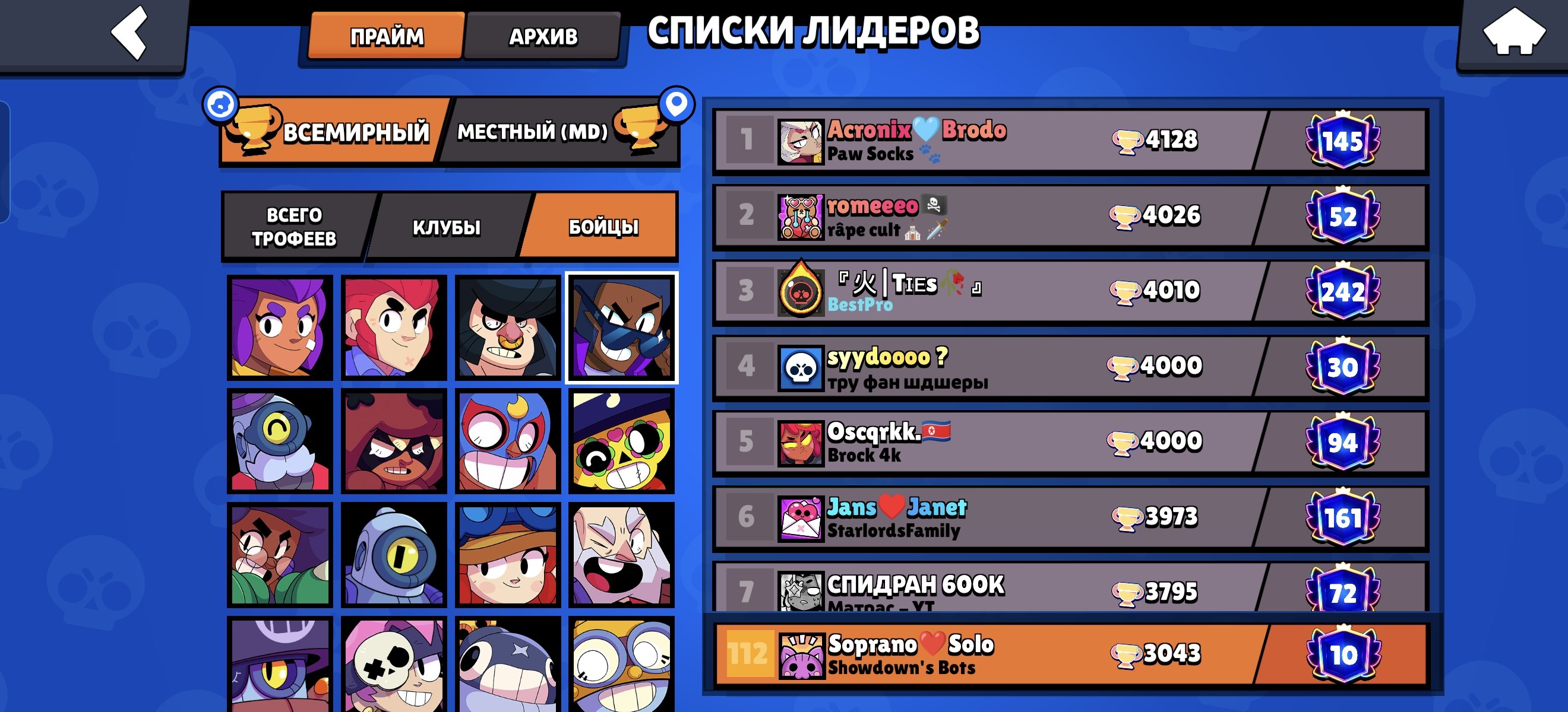 👌 ALMOST 3 PRIME ON EDGAR (2800)🔥 WORLD TOP ON BROCK 💎 BEST START 💎, trophies 12889, brawlers 59