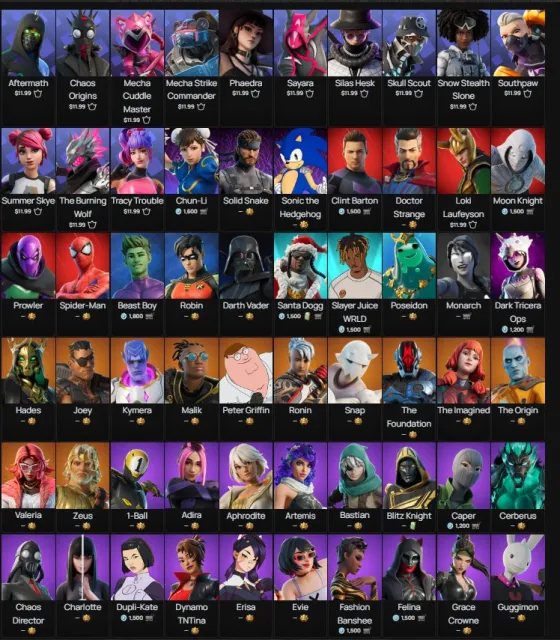 🔥 FORTNITE LEGEND 110 SKINS 🎮 RARE SKINS 💎 TOP COLLECTION 🔥, Sale, skins 110