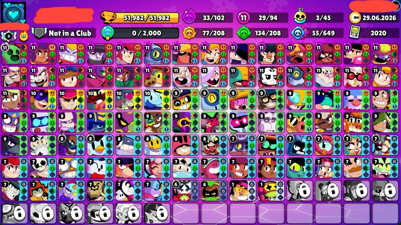 🔥Gamer Bibi + other skins🔥⚜️29 - 11⚜️ 🟣33 - Hyper🟣 ♾️2020♾️📥First mail included📥✔️Instant delivery✔️, trophies 52000, brawlers 94, primes 12