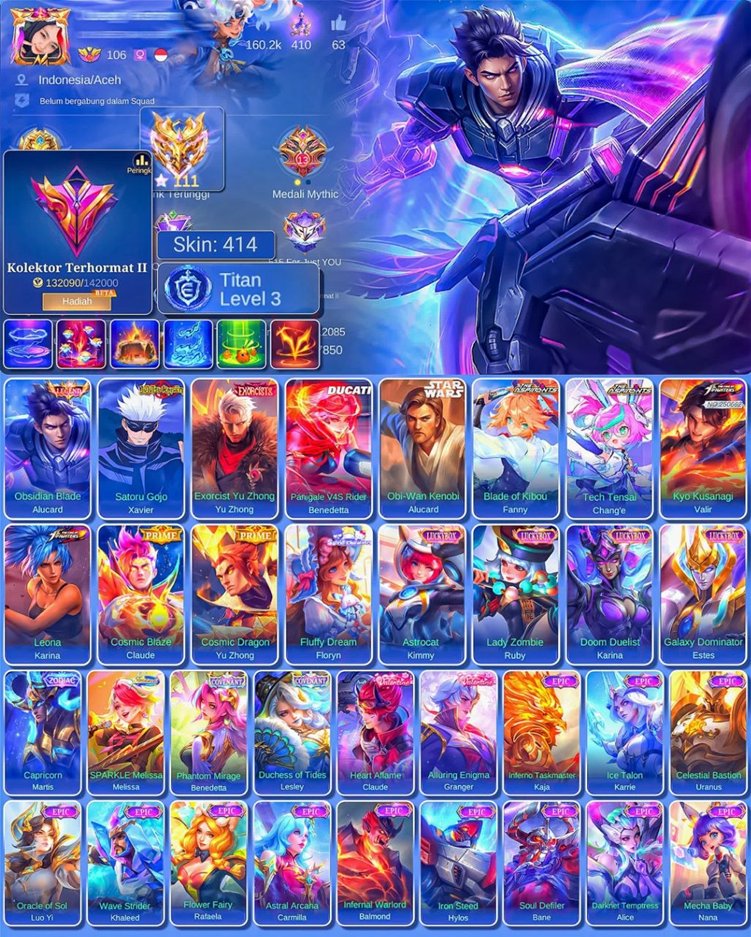 🔥800 SKINS🔥👑7 LEG👑♦️ NEO LING-HXH HARIT-SW CYCLOP♦️⭐️ALLSTAR MOSCOW⭐️🔴 ASPI 3🔴, Sale, Rank: Epic, Level: 137, Winrate: 57%, Heroes: 132, Skins: 783
