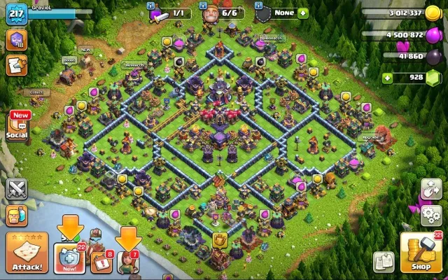 15 тх | 217 LVL | 61/66/48/48/23 | 900 гемов, 15 TH Родной Деревни, 8 TH Строителя