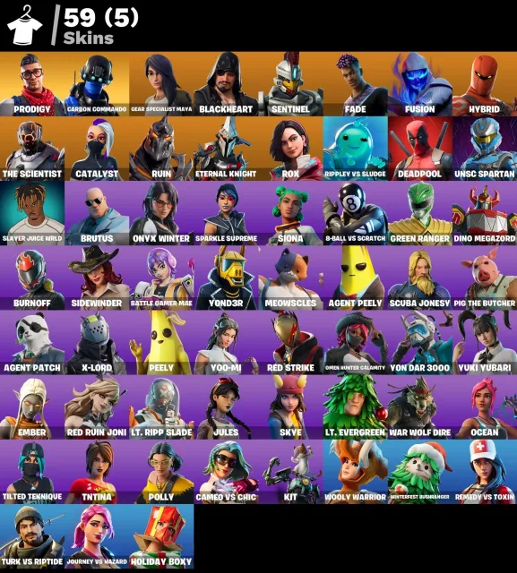 [ PC ] 🔥 Fortnite Account | LVL 1219 | 59 Skins | Prodigy | Blackheart | Commando | Vollzugriff, Verkauf, Skins 59