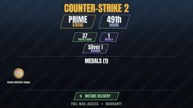 CS2 Prime💎491h | Global Offensive Badge | The Witcher 3: Wild Hunt, Little, Sale, Inventory empty, Has PRIME