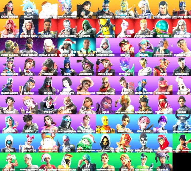 👕 89 скинов 🎮 2965 Уровень 💰 2450 V-bucks 💰 Kado Thorne | Nezumi | Peter Griffin | Renzo the, Продажа, скины 89