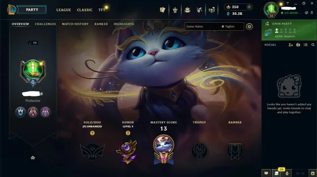 Euw- Full Handmade 50K BE +350 rp✅Level 30+ranked ready=10 normal played✅Unranked- instant, Продажа, уровень 30, чемпионы 6, Нет ранга