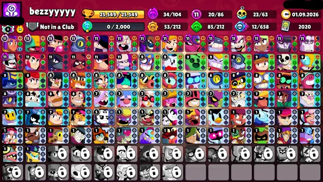 🏆25000🏆💵OLD BP💵⚔️20x11 POWER⚔️🩸RONIN HAVS🩸✨D4R-RY1✨⭐23 BUFFS⭐🔥HOCKEY MORTIS🔥🎁NEW YEAR FRANK🎁, 25549 trophies, 86 brawlers, 4 primes