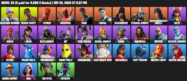 Travis Scott, Laugh It Up, Top Old Account, Sale, 34 Skins