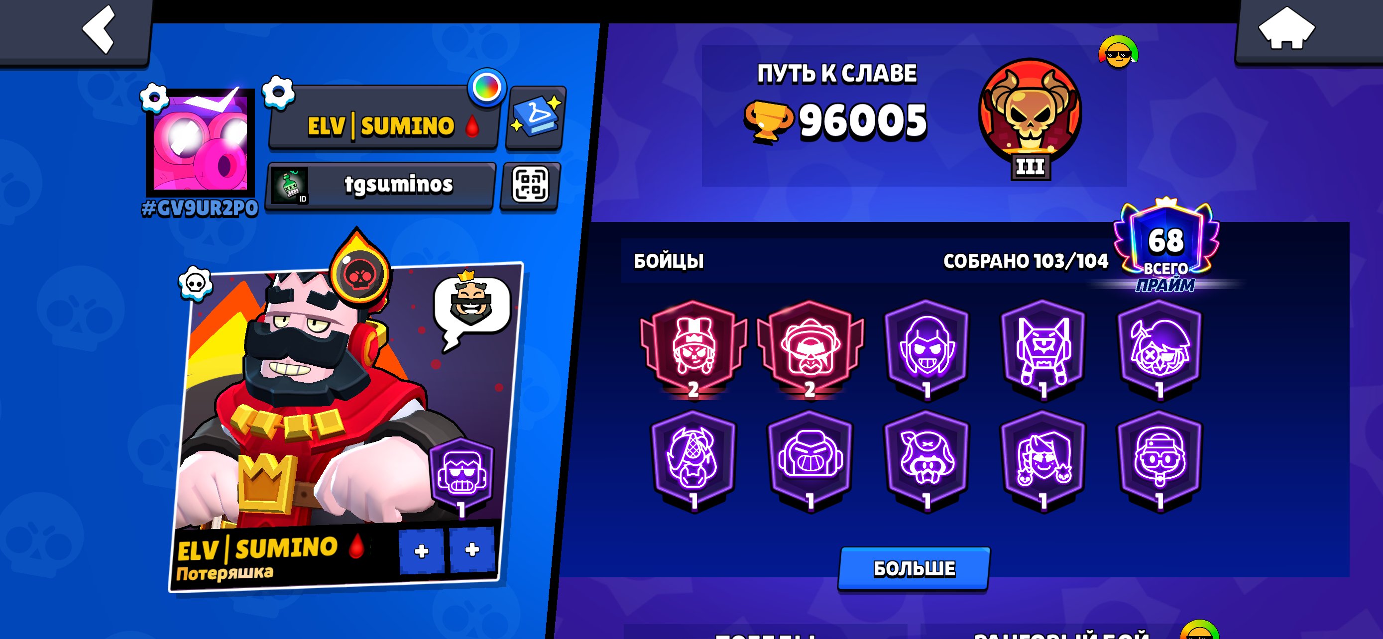 💫❤️42 Leg skins, 26 Myth skins, 2 Frank kings