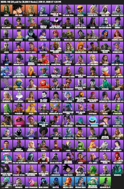 【FORTNITE】💜☁️✨💜ТОПОВЫЙ АКК 💜Son Goku💜Chaos Director💜Cryptic💜Майлз Марализ💜АВТОВЫДАЧА, Продажа, скины 149