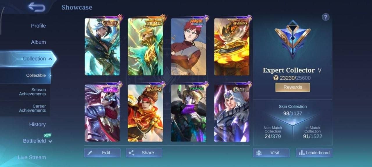 Ling kollector🥷🏻, Sale, Rank: Legend, Level: 20, Winrate: 50%, Heroes: 80, Skins: 98