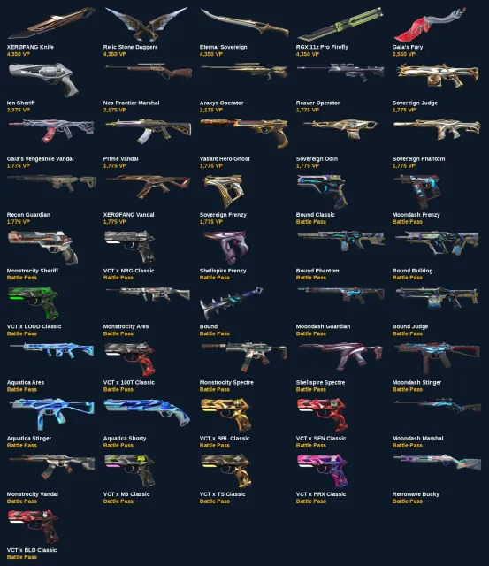 VA4759 EU EU | 46 skins | Knife XERØFANG++RGX 11z Pro Firefly+Gaia's Fury+Gaia's Vengeance, Sale, Silver 2, Agents: 17, Skins: 46