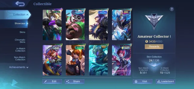 Selling 16k coins max rank legend level 28, Sale, Rank: Epic, Level: 28, Win rate: 50%, Heroes: 43, Skins: 24