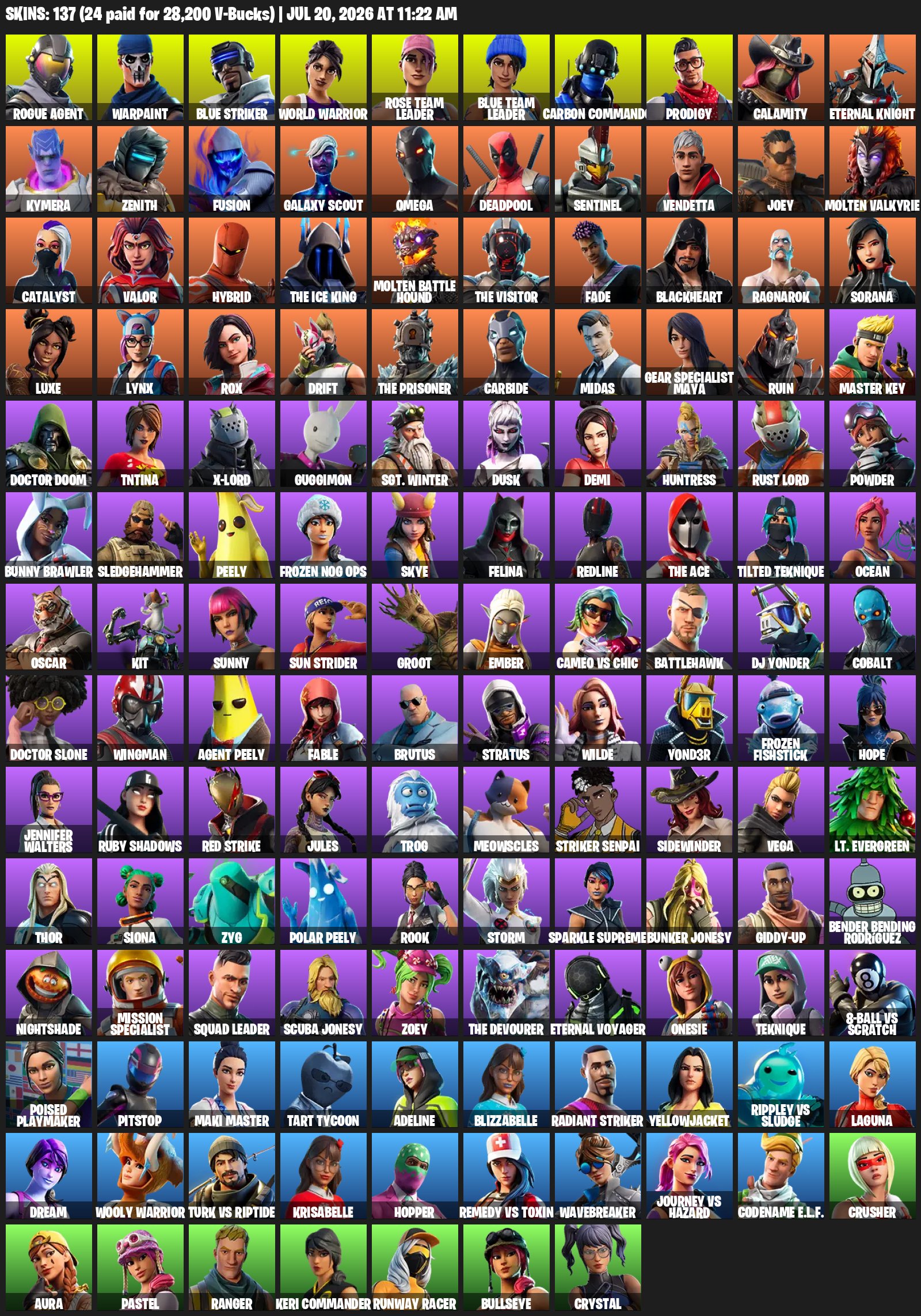 🥰World Warrior😉Take The L😘Rage😉AUTO-RELEASE❤️🔥IDEAL FOR A NEWCOMER😎FULL ACCESS🥰, Sale, skins 137