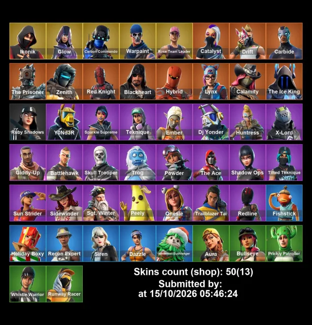 [PC/XBOX]❤️50 skins❤️OG STW❤️IKONIK❤️Glow❤️Carbon Commando❤️, Sale, skins 50