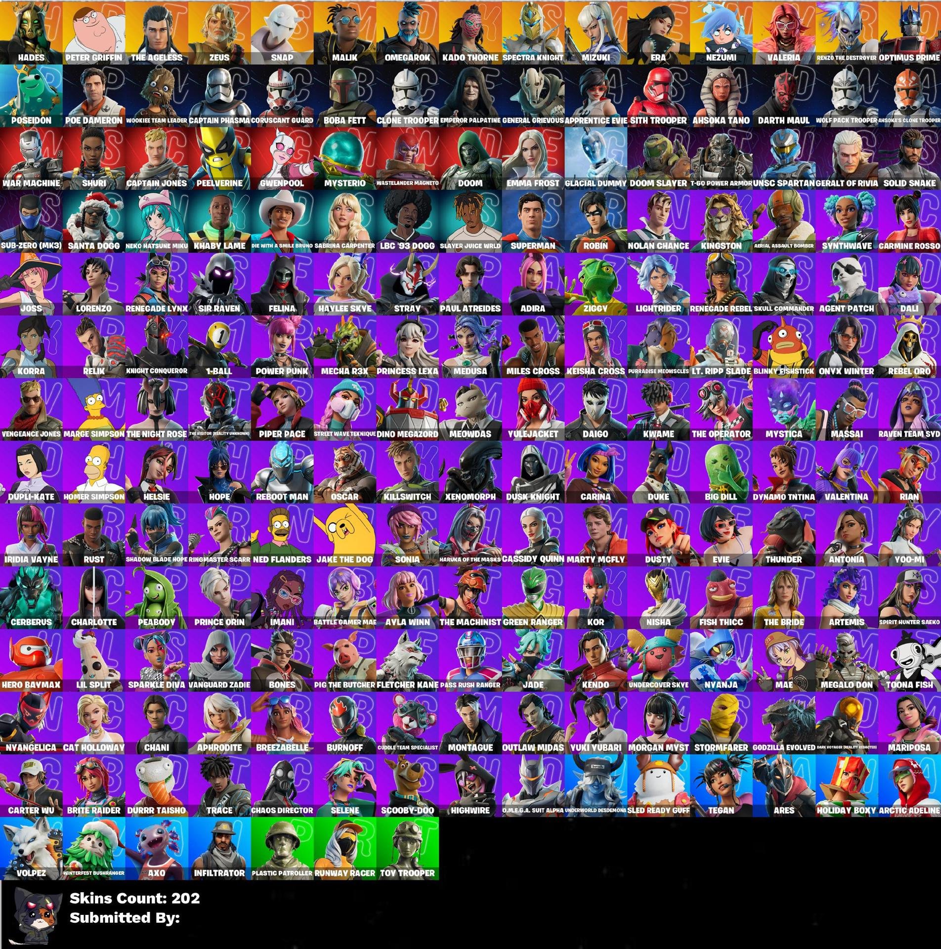 🌴🟩FULL ACCESS🍀202 SKINS🍀STAR WARS🍀JAKE🍀SABRINA🍀SINISTER STAFF🍀CYBER SKINS🟩🌴, Sale, skins 202