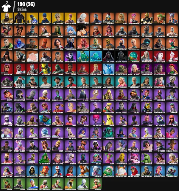 190 skins | 5300 VB | OG STW | Omega (stage 5) | Gold Krato