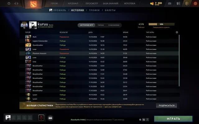 🔥 4570 MMR | 1100 matchs | Arcanes Zeus | Russie, Vente, 4570 MMR, 9700 intégrité, 9700 courtoisie, 1100 matchs, 1234 heures