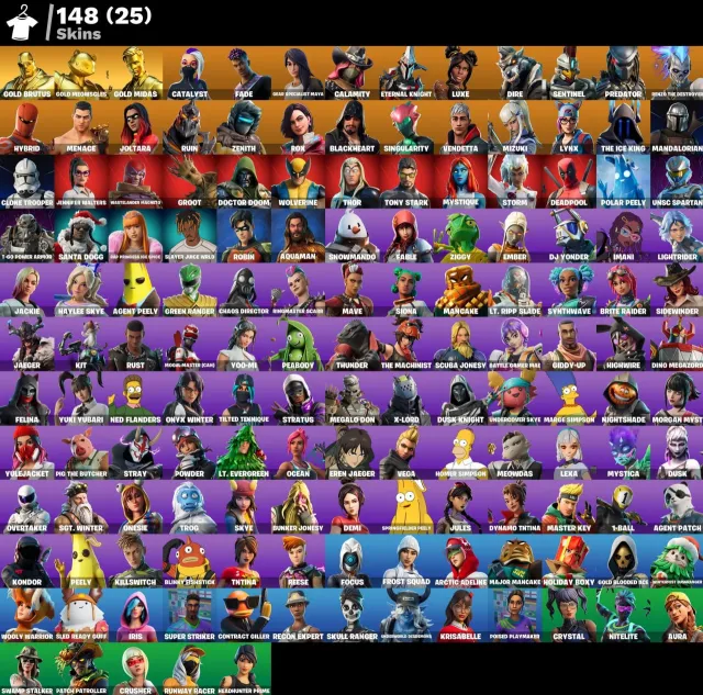 👕 148 skins 🎮 4133 Level 💰 100 V-bucks 💰 Gold Brutus | Gold Meowscles | Gold Midas | Catalyst | Selling, skins 148