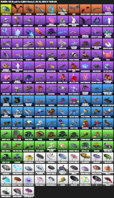 ⚔️ 217 Skins | 🪓 210 Pickaxes | 🎉 163 Emotes | 🪂 163 Gliders | ⭐ Level 3,535 | 🌐 All Platforms, Sale, skins 217
