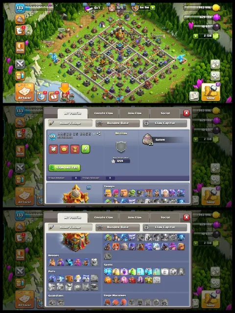 Best Th16 for War - 1x any EPIC EQ. - Hero(47,47,43,30,15) - 220 CWL - 2x Hero Skins - No. 776, 16 TH Main Village