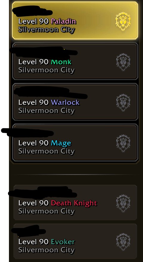 6x lvl 90 WoW Midnight, 90 level, Dwarf, Paladin
