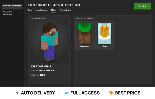 🟩 Java + Bedrock 🟩 since 2022 🟩 Common + Pan 🟩 Full access, Sale, All account data