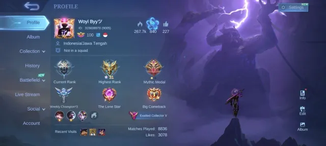 💜152 Wheel Fragments💜11.11 Hayabusa,Transformer X.Borg,Prime Beatrix-Claude,LuckyBox Hanabi-Alice💜, Sale, Rank: Grandmaster, Level: 100, Winrate: 49%, Heroes: 133, Skins: 303