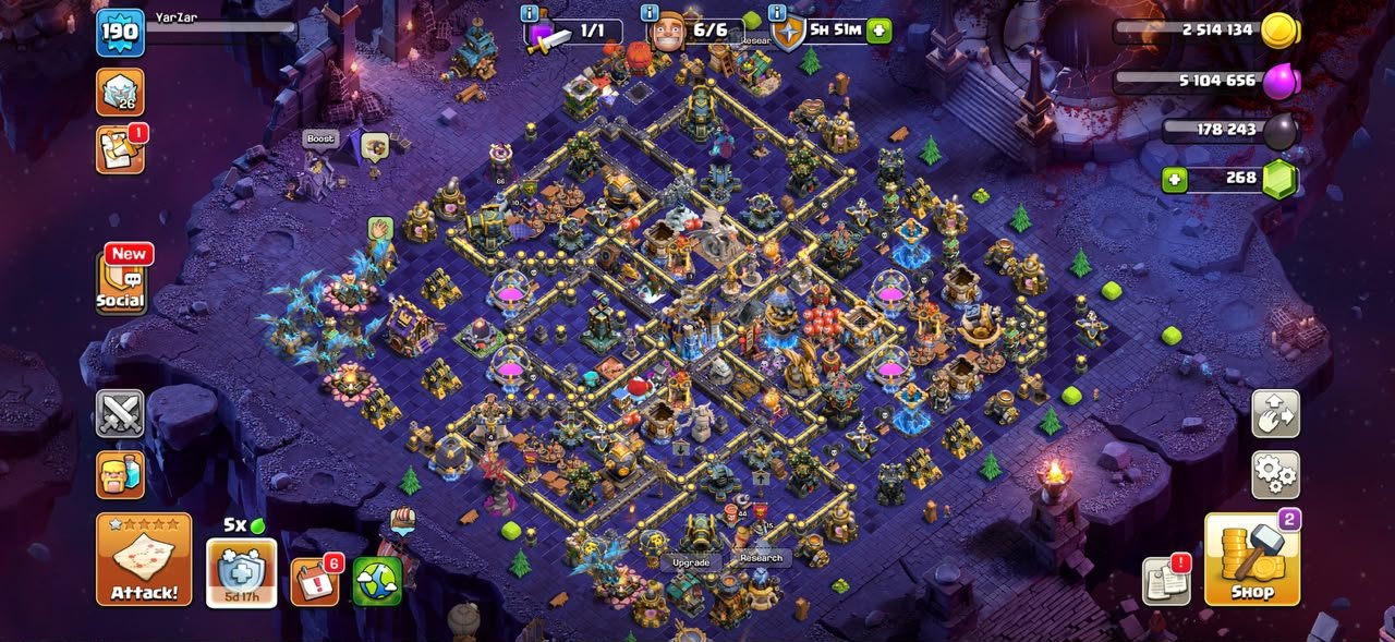 ▣ TH 18 Close to Max ▣ Legendary Cosmic Scenery ▣ 44-66-43-29-22 ▣ All Troops Near Max ▣ 11x Epic, 18 TH Main Village, 10 TH Builder