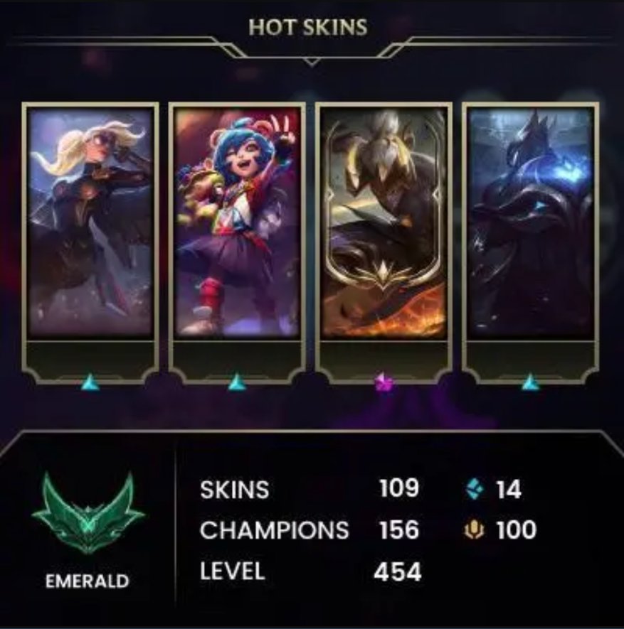 🔥Brazil🔥156 Champions🔥Level 454🔥109 Skins🔥Full Access✅Guarantee ✅, Sale, level 454, champions 156, skins 109, Emerald