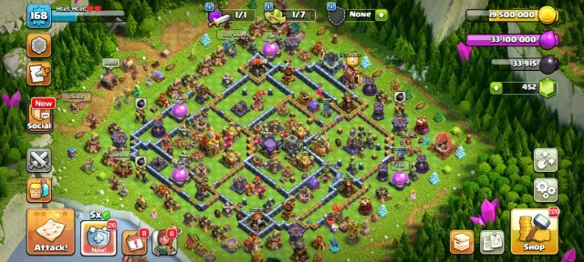 🏆 TH16 MAX DEFENSE 🏆 12X EQUIPMENT 🏆 421 CWL 🏆 2000 RAID MEDAL🏆 18X SKIN 🏆 HEROE 80-85-47-51-35-5, 16 TH Родной Деревни