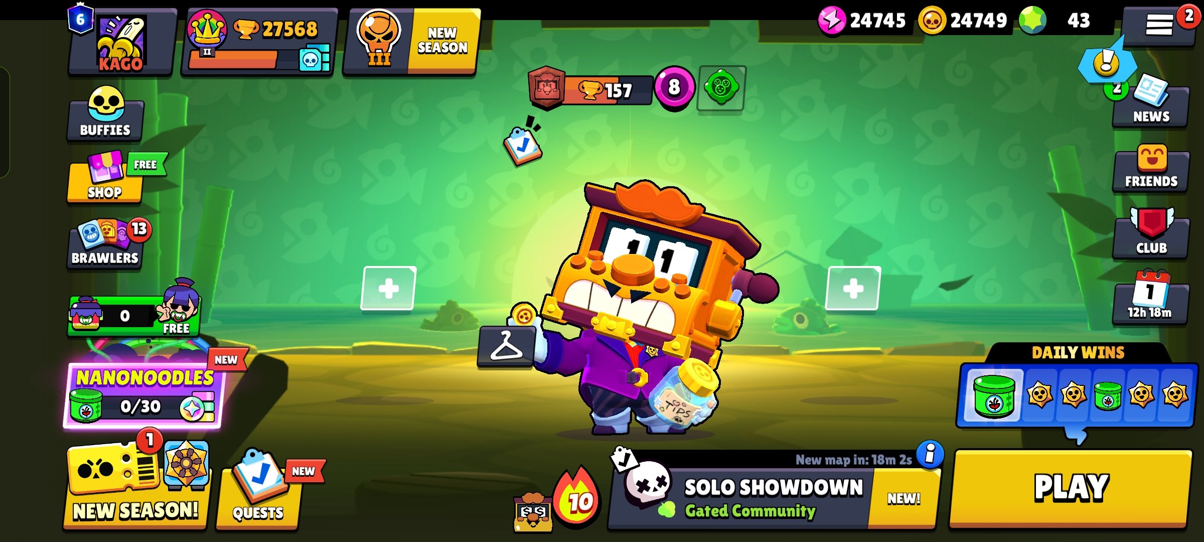 Selling to a serious buyer for only 800 RUB. No bargaining., trophies 27500, brawlers 74, primes 6