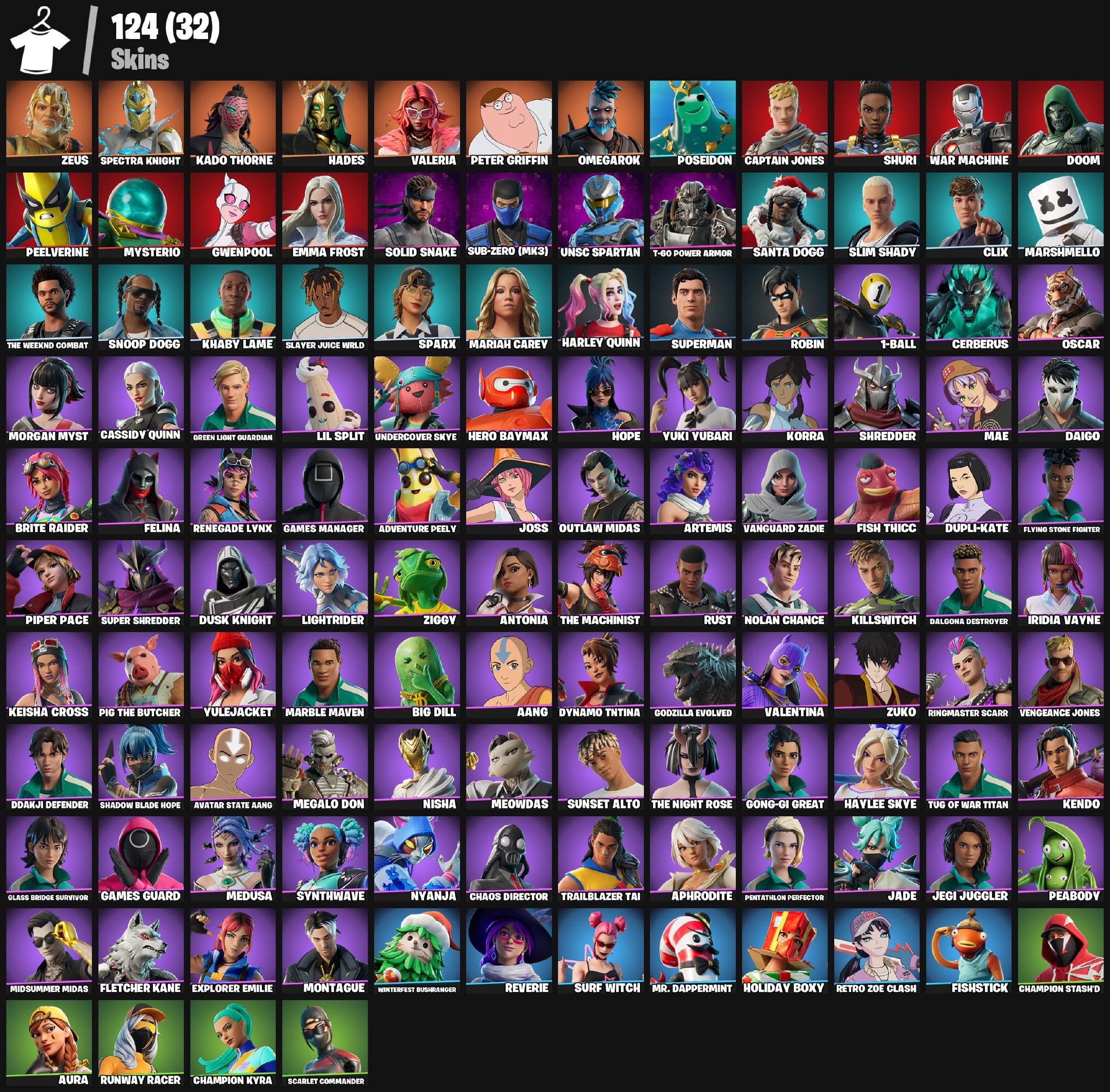 ⚡ ZEUS // HADES / PETER GRIFFIN / OMEGAROK // 124 SKINS // PC-XBOX-PSN ⚡, Sale, skins 124