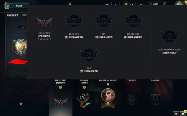 ❄️NA❄️IRON 1 0LP❄️Full Access, Продажа, рівень 30, чемпіони 21, скини 1, Залізо