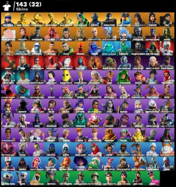 143 skins INSTANT DELIVERY Og account Full access 450vb, Sale, skins 143