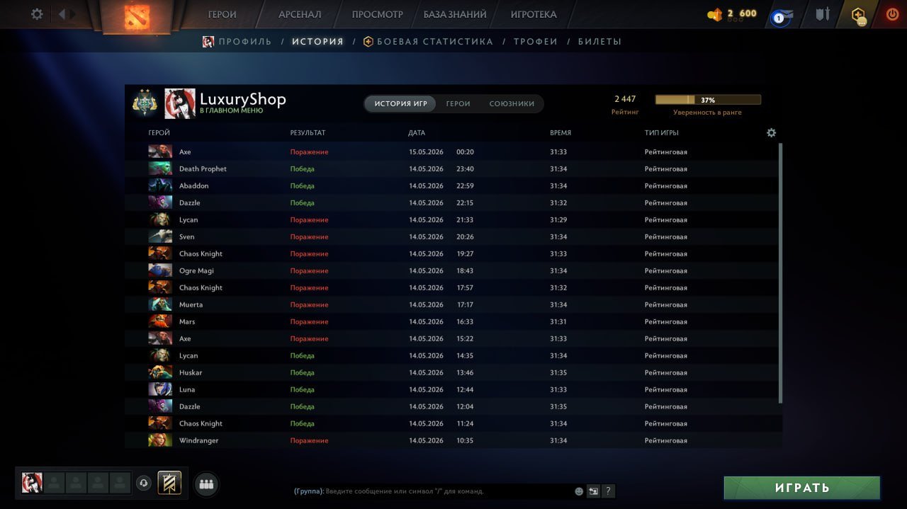 【𝐒𝐡𝐨𝐩】📌Sell ᴀᴄᴄᴏᴜɴᴛ💖2450 𝐦𝐦𝐫⭐️💖⭐️DECENCY 10.700 💖⚡️, Sale, 2450 MMR, 10700 Behavior score, 200 games, 200 hours